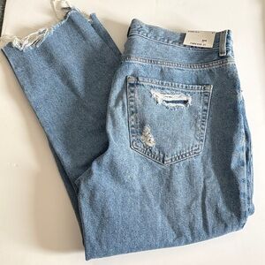 Forever 21 Denim Collection Light Blue Distressed Mom Fit Jeans